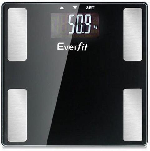 Everfit  Bathroom Scales Digital Body Fat Scale 180KG Electronic Monitor BMI CAL - Black - Brand New