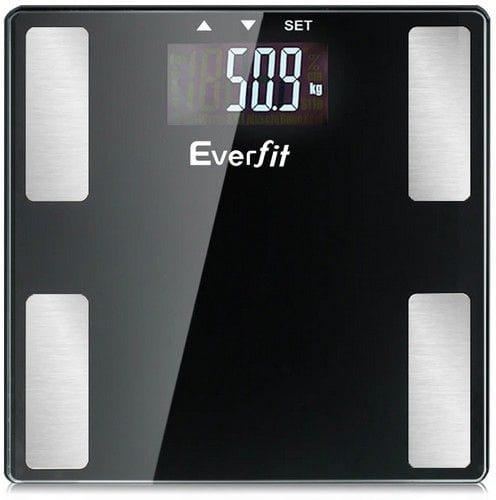 Everfit  Bathroom Scales Digital Body Fat Scale 180KG Electronic Monitor BMI CAL in Black in Brand New condition