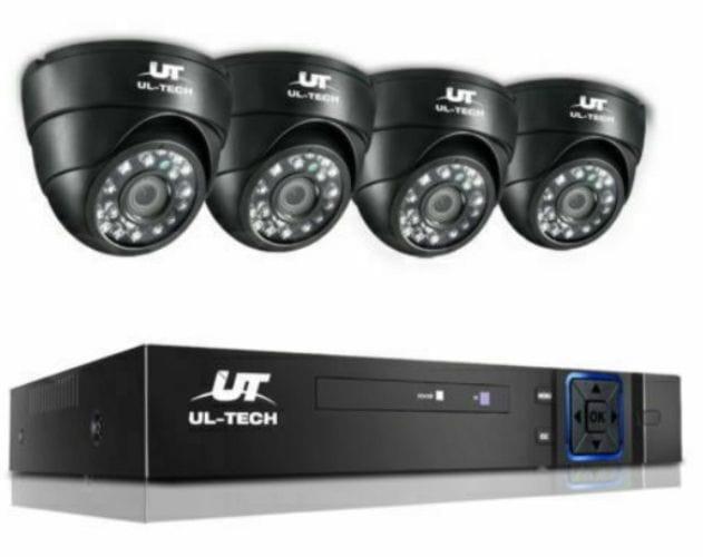 Ultech UL-tech CCTV Security Camera 8CH 4 Cameras DVR 1080P Outdoor Kit 2MP + HDD 1TB in Black in Brand New condition