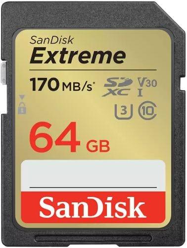 SanDisk  Extreme SDHC/SDXC UHS-I Memory Card (Up to 180MB/s) - 64GB - Black - Brand New