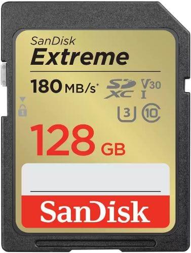 SanDisk  Extreme SDHC/SDXC UHS-I Memory Card (Up to 180MB/s) - 128GB - Black - Brand New