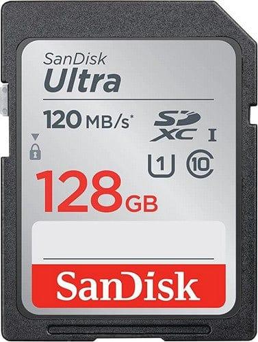 SanDisk  Ultra SDHC/SDXC UHS-I C10 Memory Card (120MB/s) - 128GB - Black - Brand New