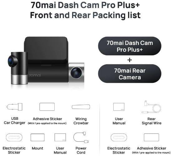70mai Dash Cam Pro Plus Front & Rear Car Camera Set