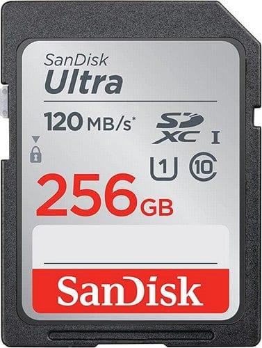 SanDisk  Ultra SDHC/SDXC UHS-I C10 Memory Card (120MB/s) - 256GB - Black - Brand New