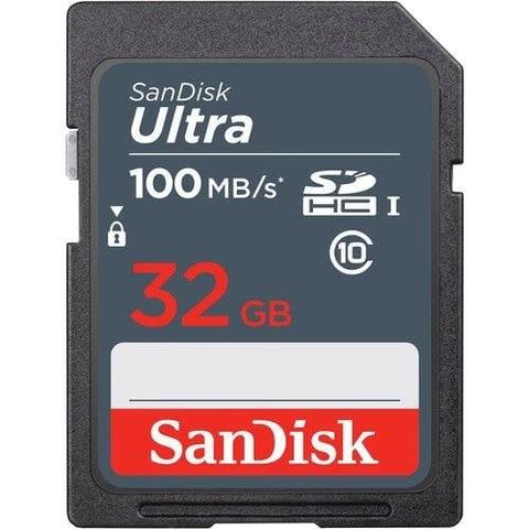 SanDisk  Ultra 32GB SDHC SDXC SD C10 Memory Card (100MB/s) - 32GB - Default - Brand New