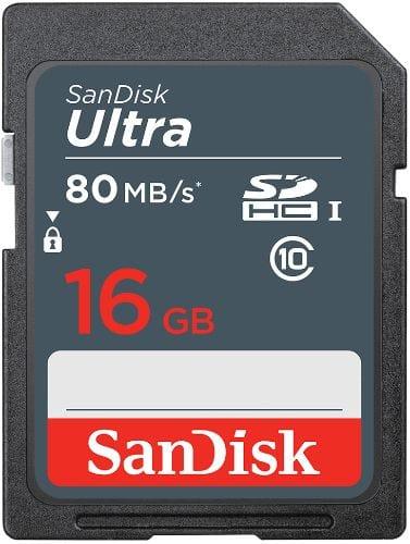 SanDisk  Ultra SDHC/SDXC USH-I Card Class 10 - 16GB - Grey - Brand New