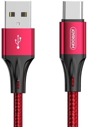 Joyroom  N1 Series Nylon Cord USB-C Type C Fast Charger (0.2m) - Red - Brand New
