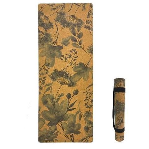 Zenvibes  Premium Cork Yoga Mat with Rubber Back (4.5mm) - Water Colour Floral - Brand New