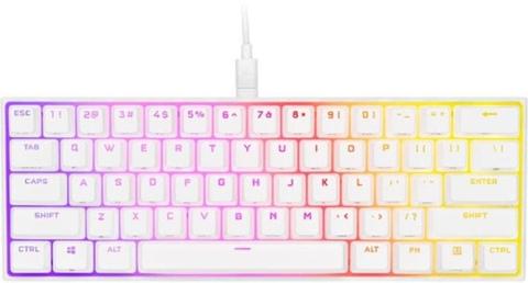 Corsair  K65 RGB Mini 60% Mechanical Gaming Keyboard - CHERRY MX SPEED  - White - Brand New
