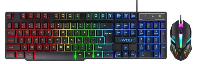 T-Wolf T-WOLF TF800 4-IN-1 Gaming Keyboard Mouse Headset Mousepad Gaming Set in Black/Red in Brand New condition