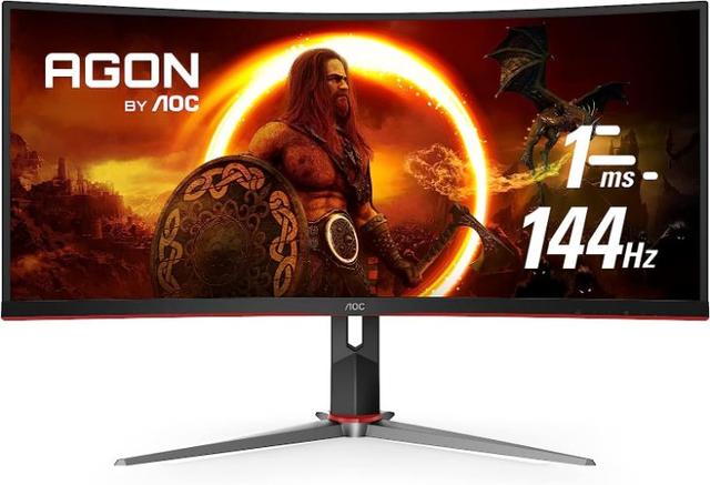 AOC CU34G2X 34" WQHD Gaming Monitor in Black/Red in Brand New condition