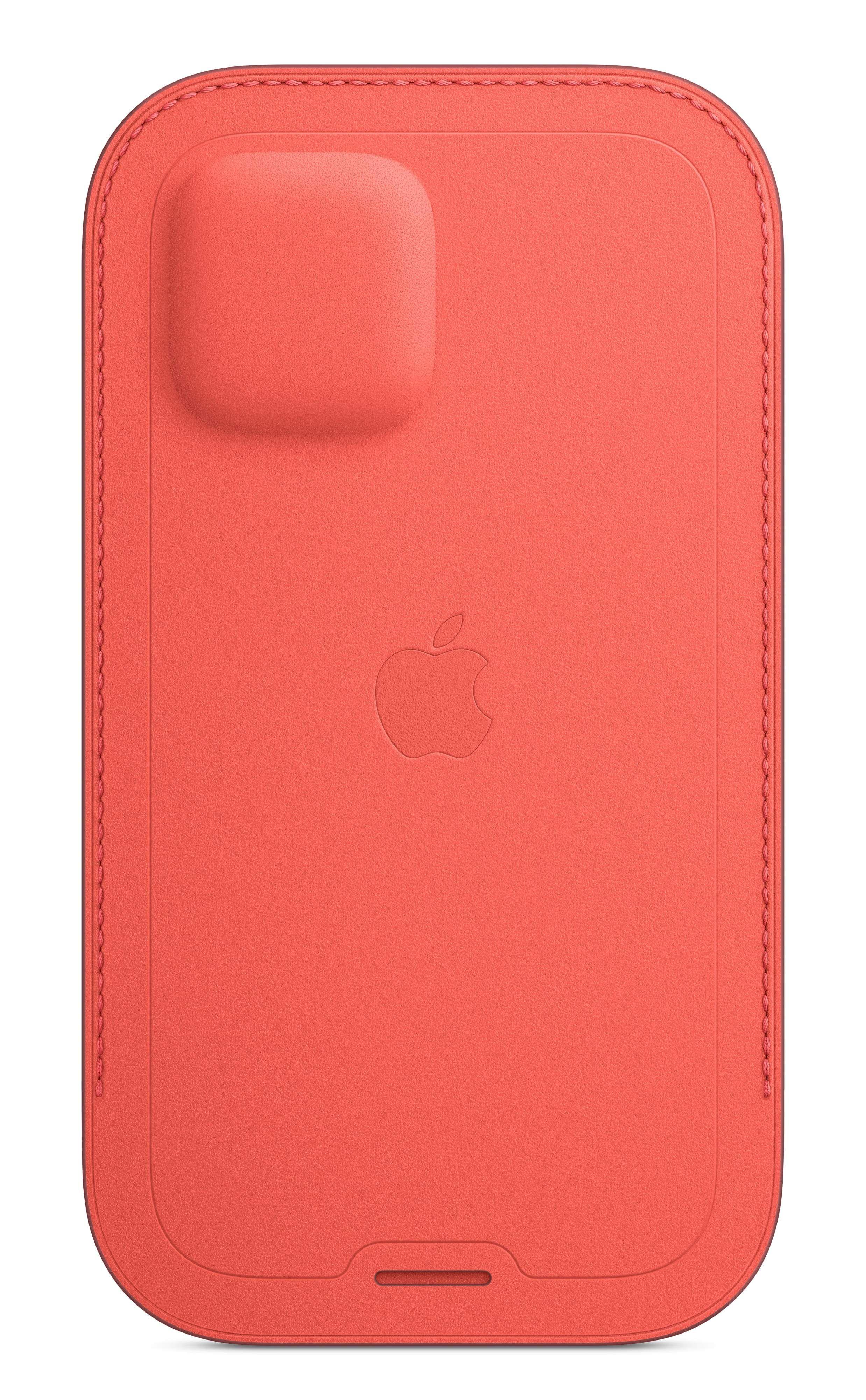 Apple Leather Sleeve Phone Case with MagSafe for iPhone 12 Mini - Pink Citrus - Brand New