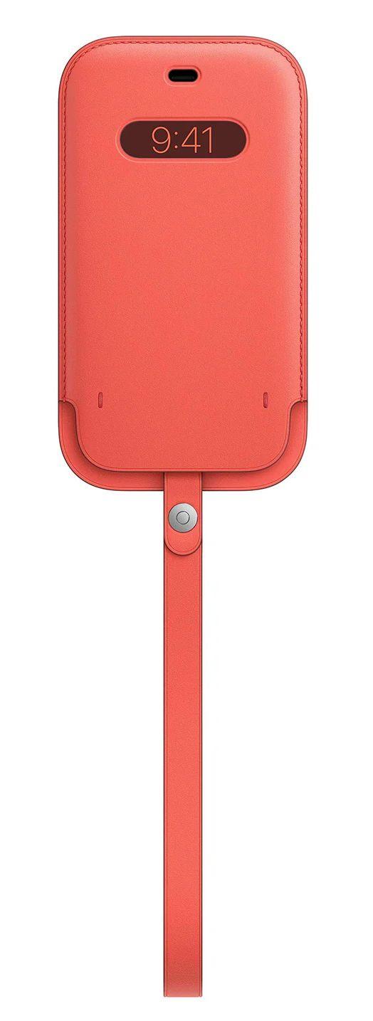 Apple Leather Sleeve with MagSafe for iPhone 12 | 12 Pro - Pink Citrus - Brand New