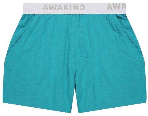 Awakind  Junior Unisex Bamboo Shorts (Size 2-3) - Teal - Brand New