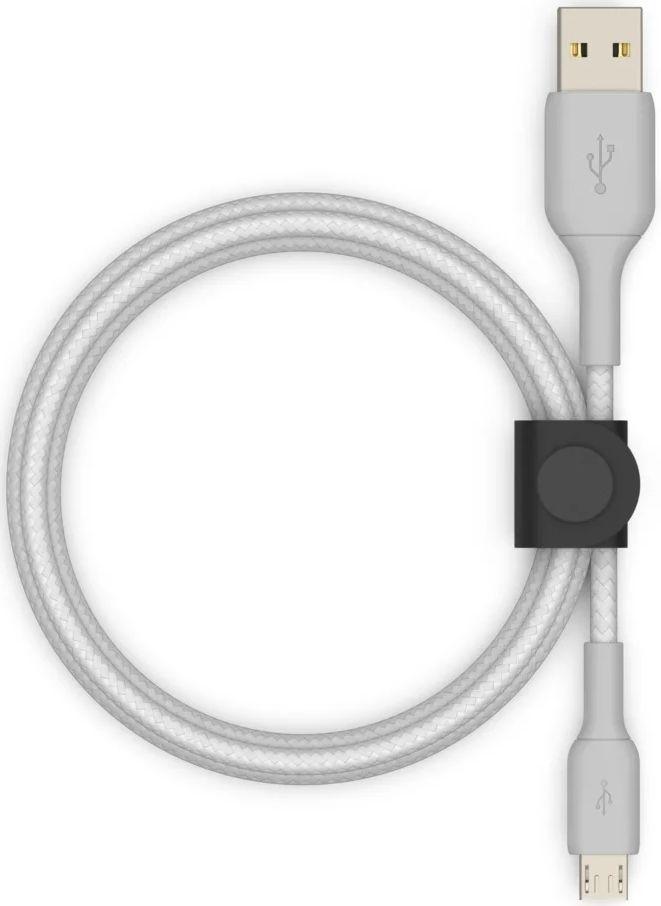 Belkin  Boost Charge Micro USB to USB A Cable with Strap - Silver - Brand New