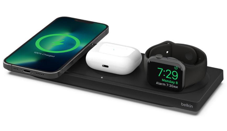 Belkin  BOOST↑CHARGE PRO 3-in-1 Wireless Charging Pad with MagSafe - Black - Brand New