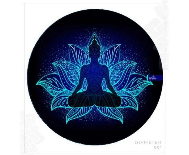 Alma Universal BRAMA ROUND BEACH TOWEL unisex Eco-friendly round towel sand free meditation inspired made from recycled plastic bottles - Default - Brand New