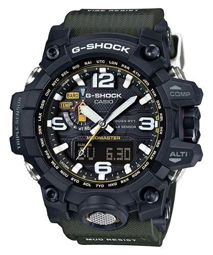 Casio  G-Shock GWG-1000-1A3 Mudmaster Triple Sensor Solar Watch - Black/Green - Excellent