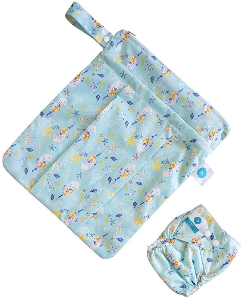 Itti Bitti Reusable Swim Nappy With Premium Double Pocket Wetbag (Large size)