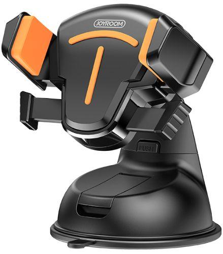 Joyroom  360° Rotatable Suction Cup Phone Stand Dashboard Mount Car Holder - Black/Orange - Brand New