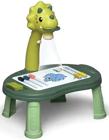 Kids Educational LED Projector Table Toy - Tyrannosaurus Drawing Board Easel - Dinosaur - Green - Over Stock