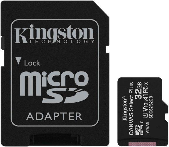 Kingston Canvas Select Plus microSDHC/SDXC Class 10 UHS-1 Memory Card with SD Adapter - 64GB - Black - Brand New