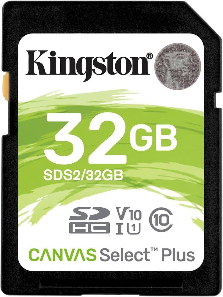 Kingston Canvas Select Plus SDHC/SDXC Class 10 UHS-1 | U3/V30 Memory Card - 32GB - Black/Green - Brand New