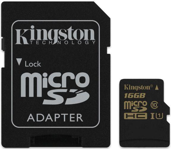 Kingston SDCA10 Class 10 UHS-I microSDHC/SDXC Memory Card with Adapter - 32GB - Black - Brand New
