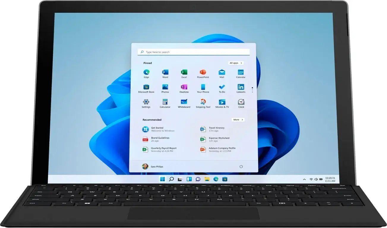 Microsoft  Surface Pro 7+ with Surface Pro Type Cover - Intel Core i5-1135G7 2.4GHz - 256GB - Matte Black with Black Cover - WiFi - 8GB RAM - 12.3 Inch - Excellent