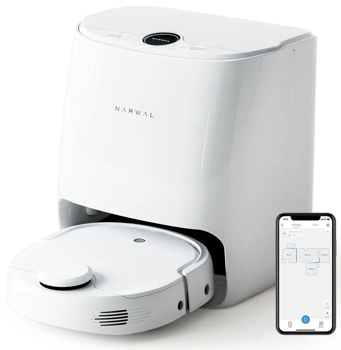 Narwal  T10 4-in-1 Robot Mop & Vacuum with Automatic Mop Cleaning Station - White - Premium