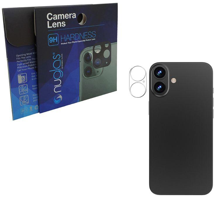 Nuglas  Clear Tempered Glass Camera Lens Protector for iPhone 16 Plus /16 - Clear - Brand New