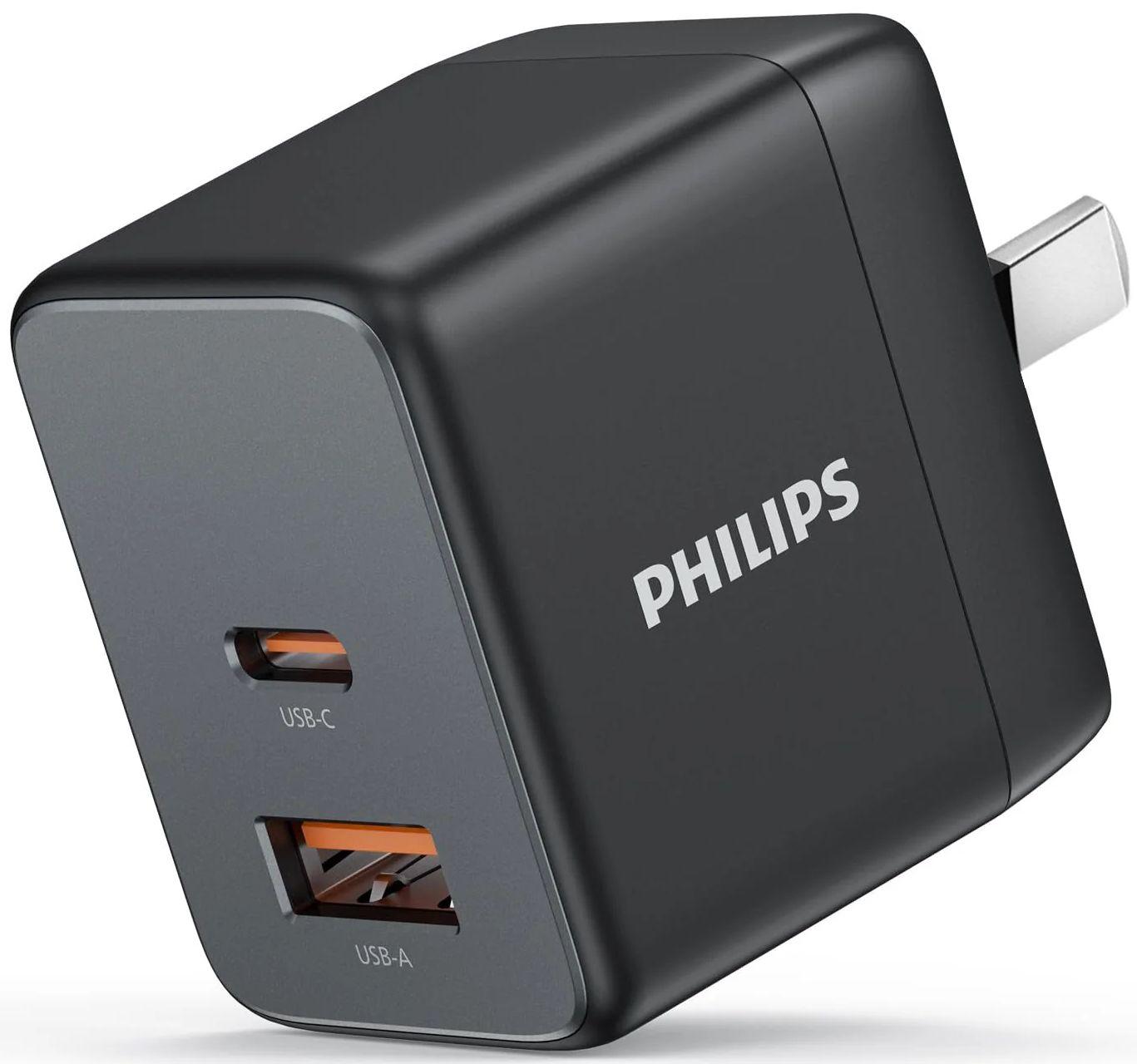 Philips  20W Black Power Adapter Wall Charger Plug DLP4520CB - Black - Brand New