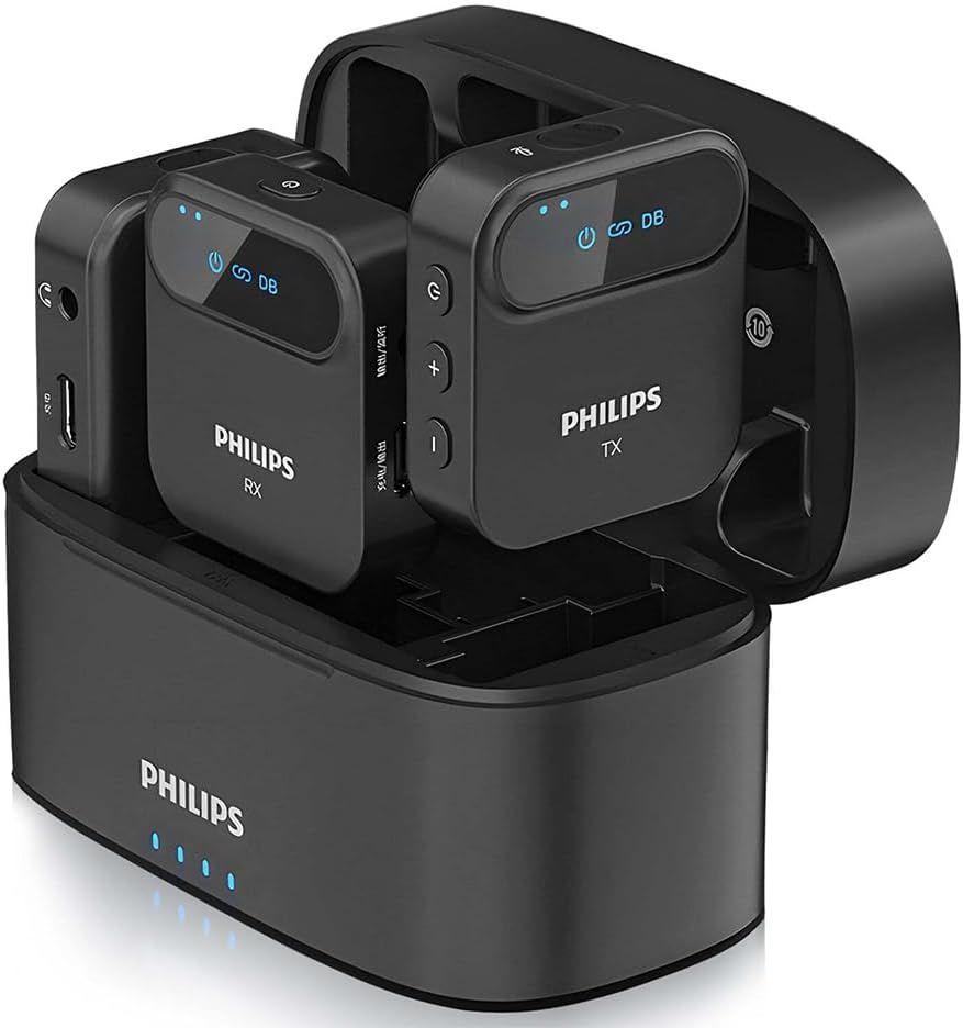 Philips  2.4GHz Wireless Microphone DLM3538C with Charging Case - Black - Brand New