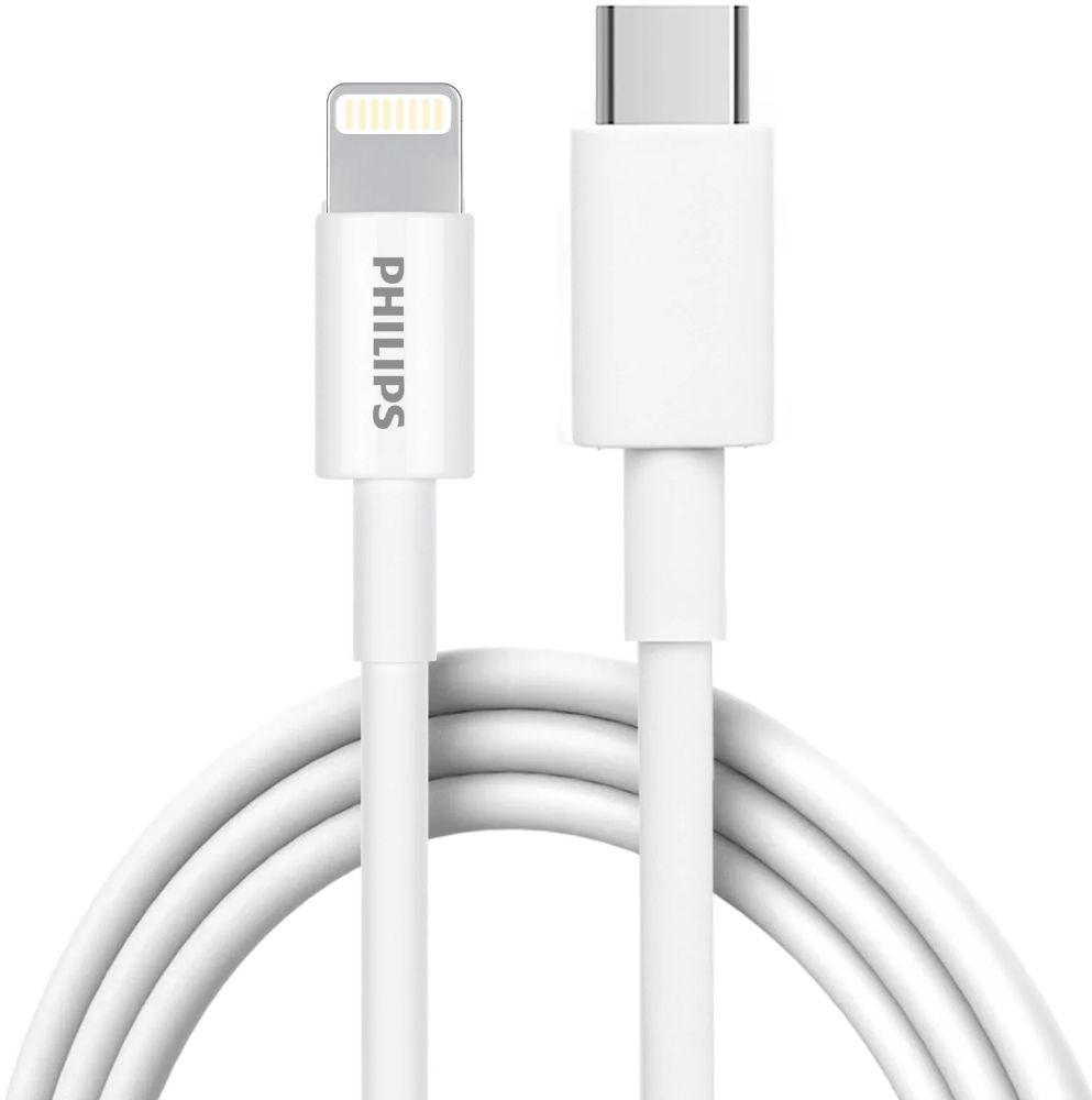 Philips  USB-C To Lightning Charging Cable 1.25m (DLC4576L) - White - Brand New