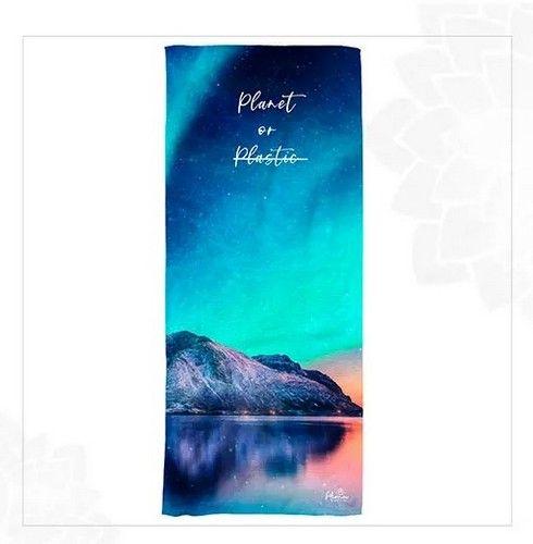 PLANET OR PLASTIC BEACH TOWEL unisex Eco-friendly beach gym camping towel sand free galaxy art made from recycled plastic bottles