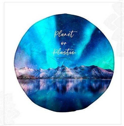 Alma Universal PLANET OR PLASTIC ROUND BEACH MATS unisex Eco-friendly round towel sand free nature inspired made from recycled plastic bottles - Default - Brand New