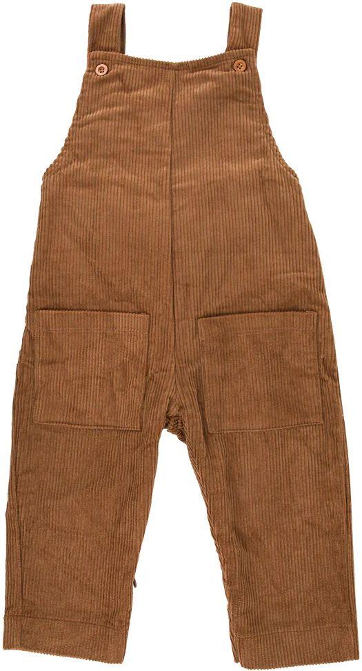 Ponchik Babies + Kids  Cord Pinafore Dungaree Overalls (6 - 12M) - Cinnamon - Over Stock