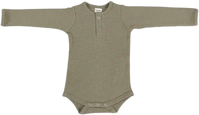 Ponchik Babies + Kids  Cotton Rib Baby Bodysuit (3 - 6M) - Thyme - Over Stock