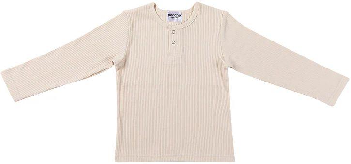 Ponchik Babies + Kids  Cotton Rib Henley T Shirt (3 Years Old) - Buttermilk - Over Stock