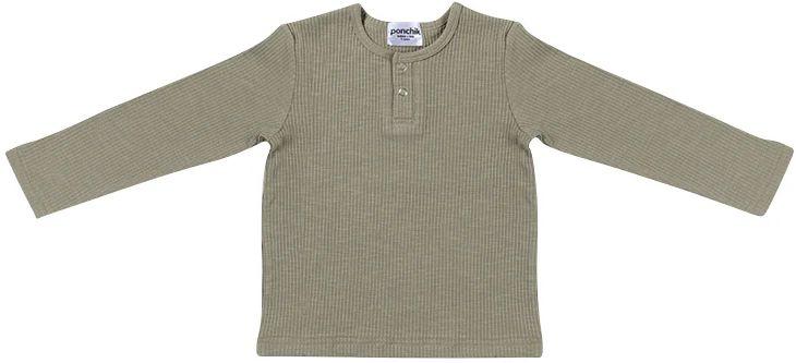 Ponchik Babies + Kids  Cotton Rib Henley T Shirt (5 Years Old) - Thyme - Over Stock