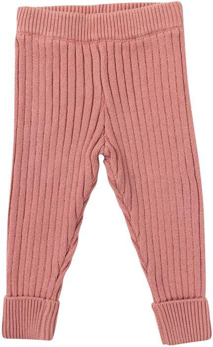Ponchik Babies + Kids  Ribbed Knit Button Cuff Leggings (6 - 12M) - Primrose - Over Stock