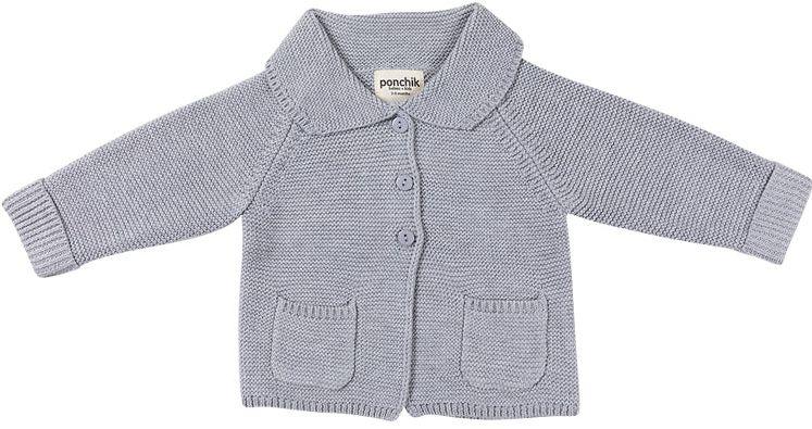 Ponchik Babies + Kids Round Collar Cotton Knit Baby Cardigan (6 - 12M)