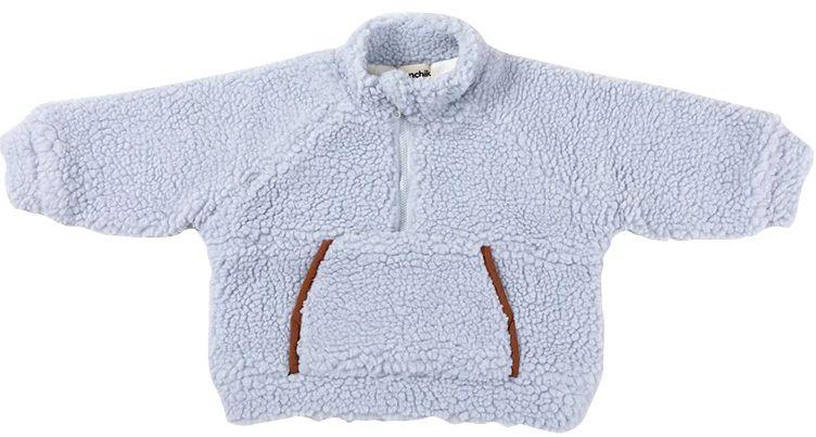 Ponchik Babies + Kids  Teddy Zip Children's Jumper with Front Pocket (3 - 6M) - Powder/Tan - Over Stock