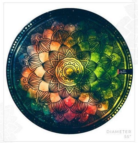 Alma Universal PRANA ROUND BEACH TOWEL unisex Eco-friendly round towel sand free  meditation inspired made from recycled plastic bottles - Default - Brand New