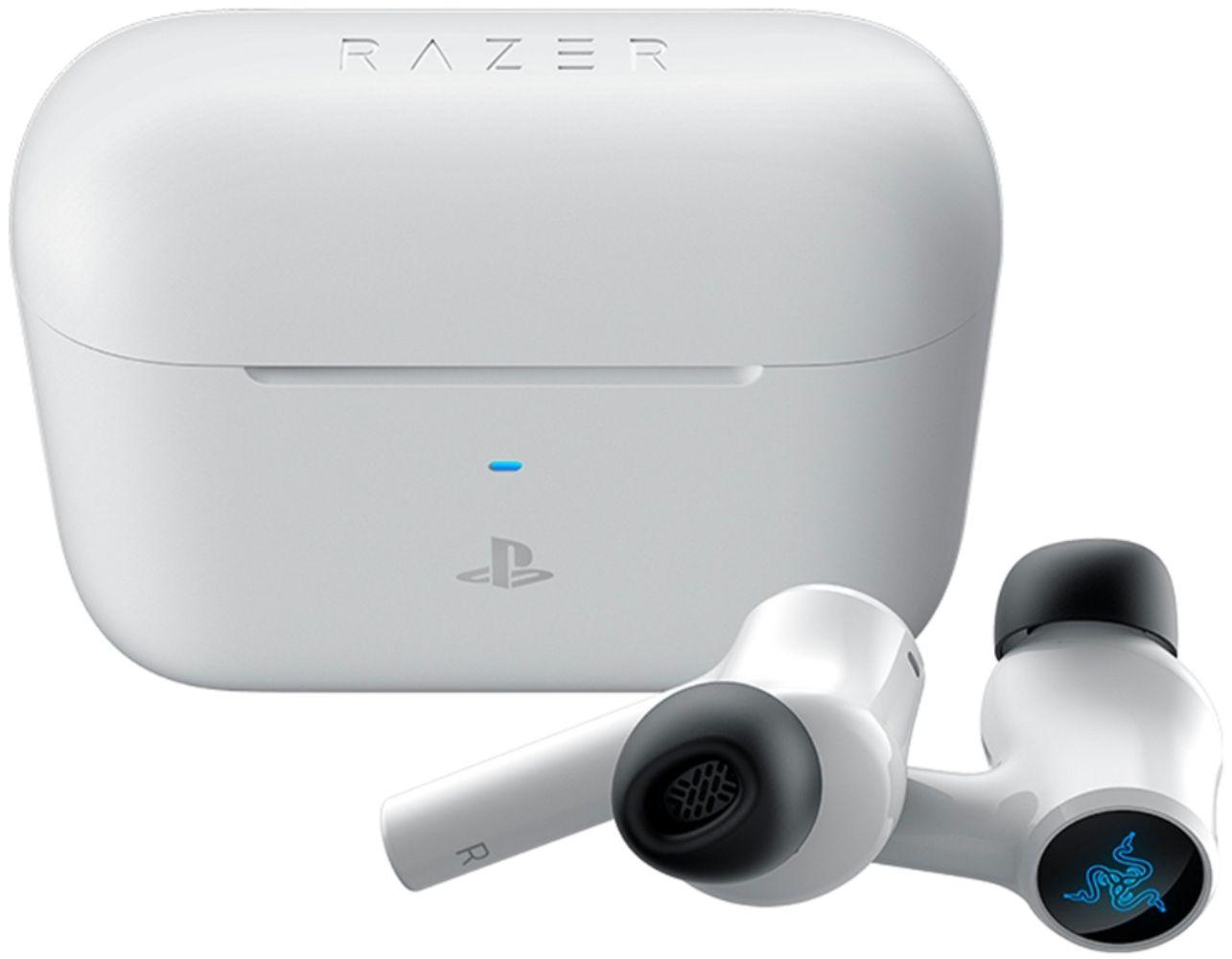 Razer  Hammerhead HyperSpeed Wireless Noise Cancelling Gaming Earbuds for PlayStation - White - Premium