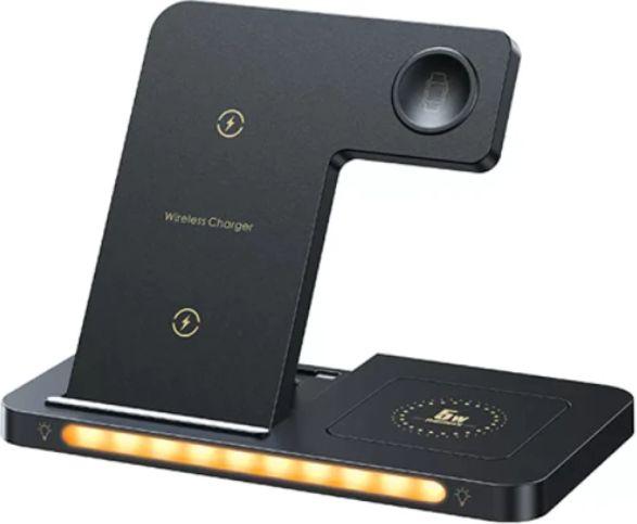 Remax High Power 3 in 1 Foldable Wireless Charger RP-W70 - Black - Brand New