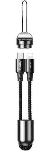 Remax RC-140i Raython 20W Lanyard Type C to Lightning Data Cable (0.12M) - Black - Brand New