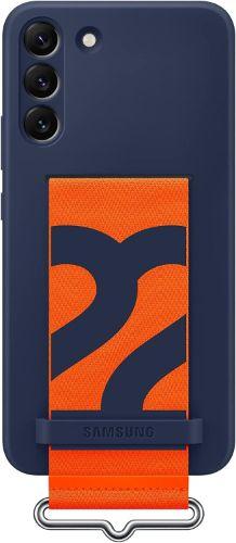Samsung  Silicone Cover with Strap Phone Case for Galaxy S22  - Blue/ Orange - Brand New