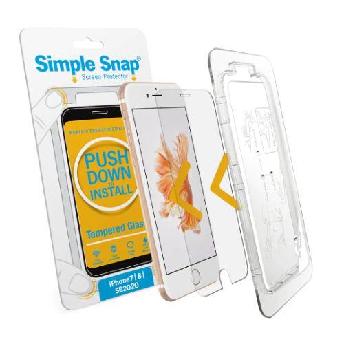 Simple Snap  Tempered Glass Screen Protector for iPhone 7/8 - Clear - Brand New