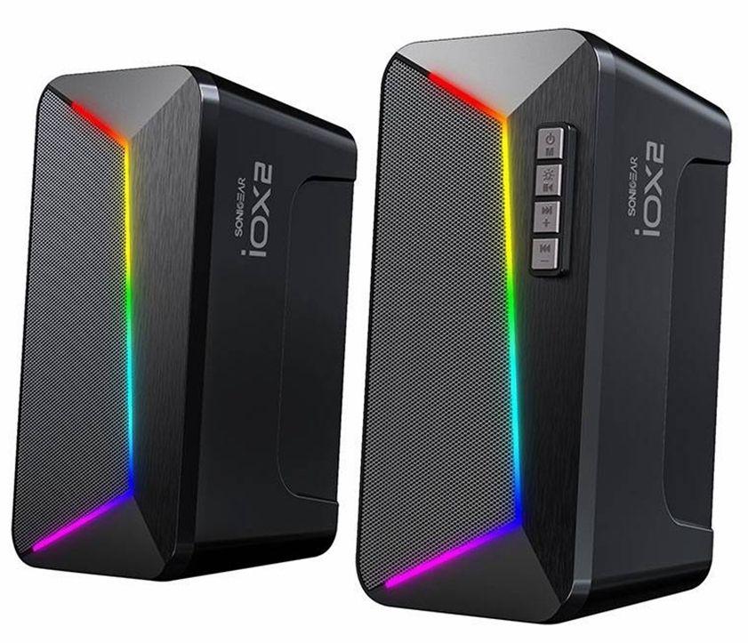 Sonicgear  IOX 2 Stereo System Power 10 RMS with RGB Effect Bluetooth 2.0 Speaker  - Black - Brand New